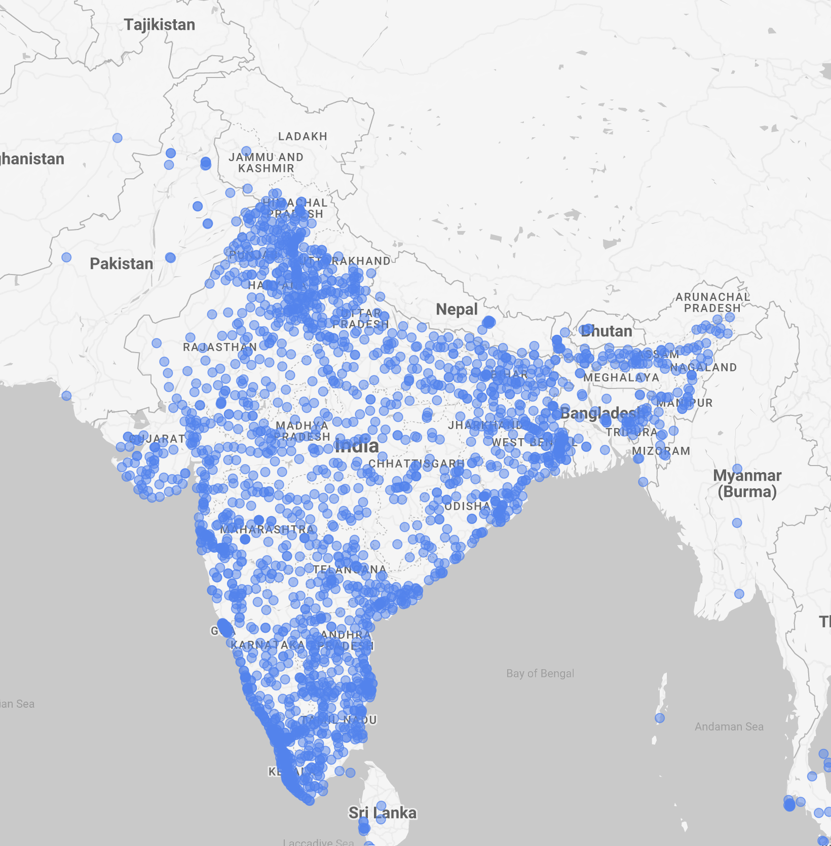 India User Distribution Map